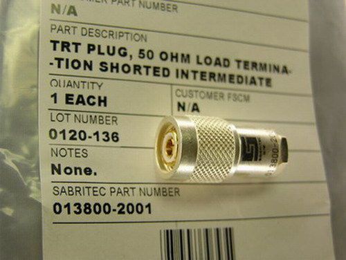 2 Sabritec 013800-2001  TRT Plug 50 Ohm Termination Shorted Ag Plate