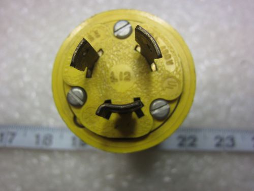 GE General Electric 20A 480V 3? Locking Plug L12-20P, Used