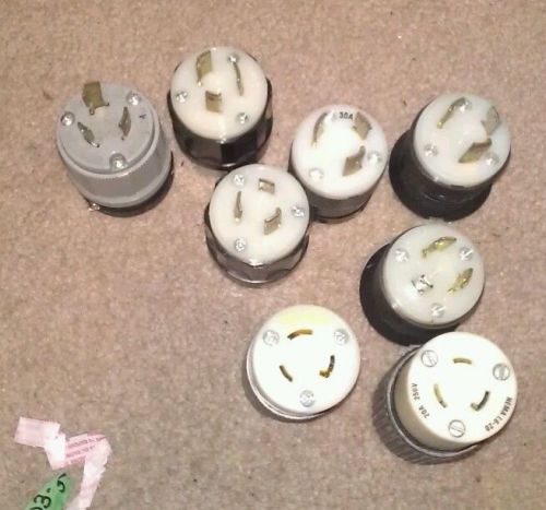 Lot of. 8 twist liock plugs and  connector some  made in usa for sale