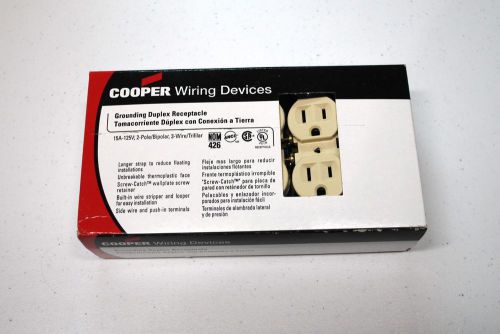 10 Cooper Wiring Devices 15A 125V 2 Pole 3 Wire Grounding Duplex Receptacle 351B