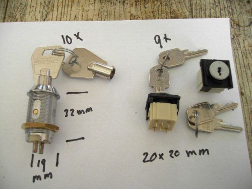 19 key switches  10x 2 pole lowe fletcher  9x pcb mount 3 position for sale