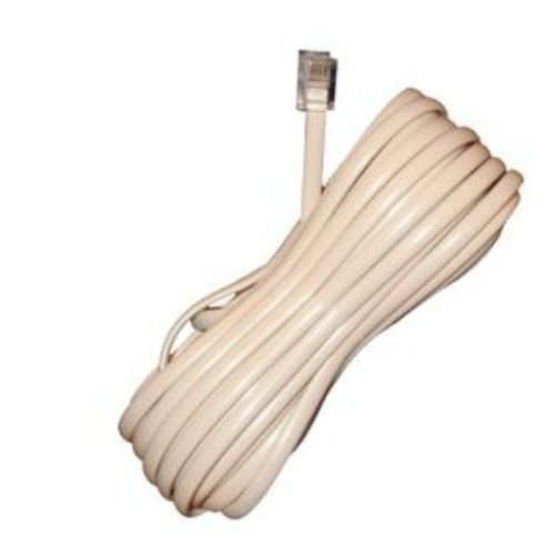 25 feet phone line cord, 4 conductor, ivory, rj11 modular plugs, 25 foot long for sale