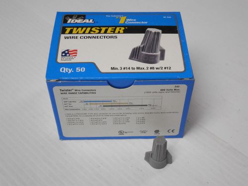 NEW 46) IDEAL TWISTER WIRE CONNECTOR 30-342 30342 MIN 3 #14 TO MAX 2 #8 W/ 2 #12