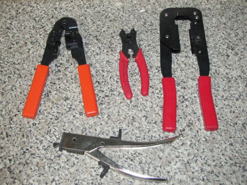 LOT OF FOUR UNMARKED TAIWAN  CRIMPER / STRIPPERS HAND TOOL