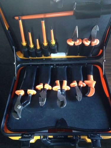 Klein tools 13 piece 1000v insulated tool set 33525 with locking hard case for sale
