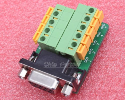 Db9-m6 db9 nut type connector 9pin female adapter terminal module rs232 for sale