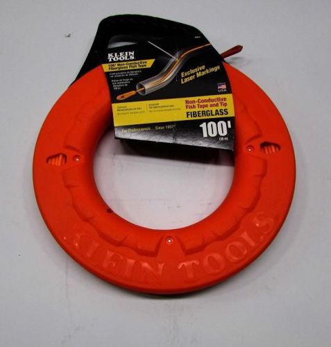 Klein tools 100&#039; non-conductive fiberglass fish tape and tip 56024 for sale