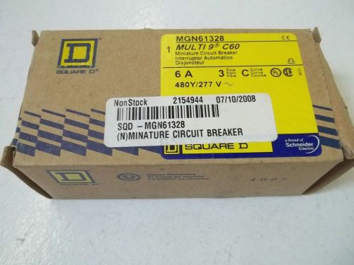 SQUARE D MGN61328 CIRCUIT BREAKER 6AMP,3POLE 480Y/277V *NEW IN A BOX*