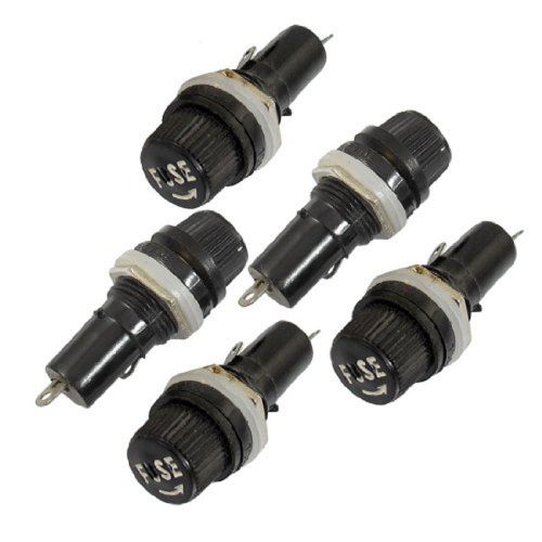 New 5pcs black ac 15a 125v screw cap panel mounted 5 x 20mm fuse holder for sale