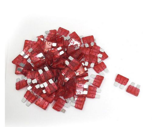 100 Pcs 10A Middle Size Blade Fuses Red for Vehicle Car Auto