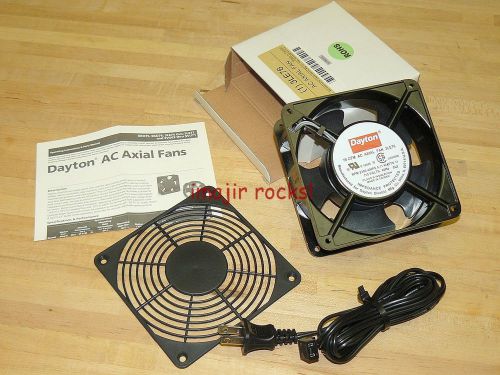 New dayton 3le76 115-volt 78 cfm axial fan plus power cord plus blade cover for sale