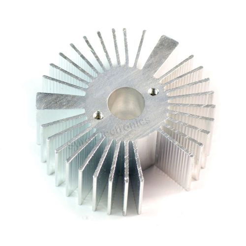 5pcs 53x21mm Round Sunflower Aluminum Alloy Heat Sink for 1W-5W LED Silver White