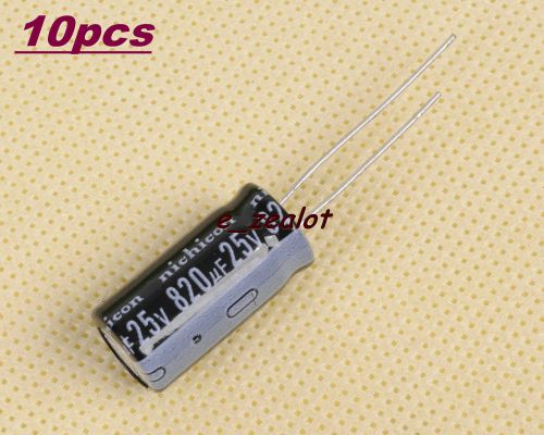 10pcs new 820uf 25v 105c radial electrolytic capacitor 10mm*20mm for sale