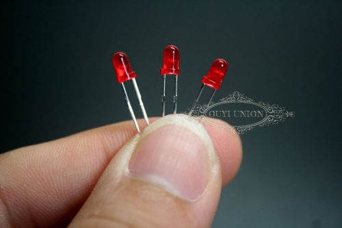 1000/ lots x 2pin f3 3mm round top red led emitting diode lamp light new for sale