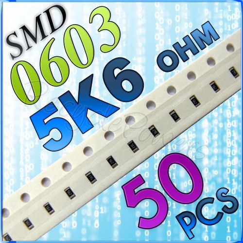 50 5K6 ohm ohms SMD 0603 Chip Resistors Surface Mount watts (+/-)5%