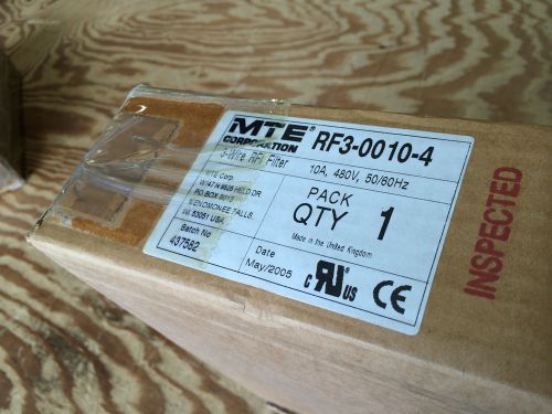 MTE  RF3-0010-4 3 Wire 480V 50/60 Hz 3 PHASE 10 AMP RFI/EMI FILTER *NEW IN BOX!*