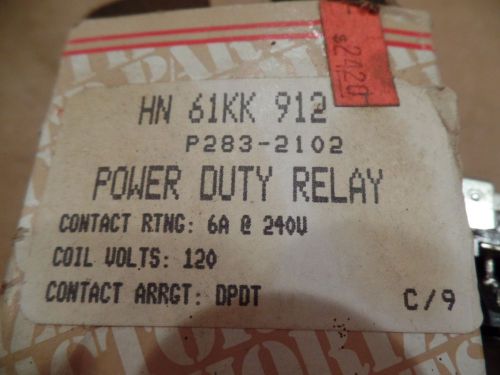 CARRIER HN-61KK-912 POWER DUTY RELAY CONTACTOR 9100-Y233T28 6A 120V COIL NEW!!
