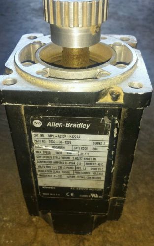 Allen Bradley Servo Motor Part #: MPL-A320P -HJ22AA &amp; 2098-DSD-010SE SERVO DRIVE