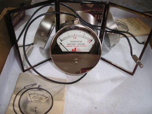 Sterling volt battery tester meter gauge excellent nos antique tool with box +++ for sale