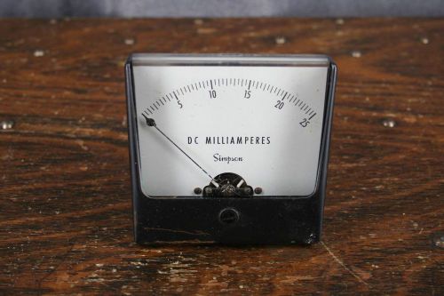 Simpson DC Milliamperes Vintage Meter Gauge INST Great COND NR
