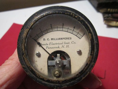 Vintage Beede DC Milliampers Meter  Gauge
