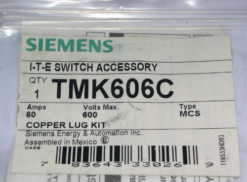Siemens ite,  copper lug kit switch accessory, tmk606c for sale