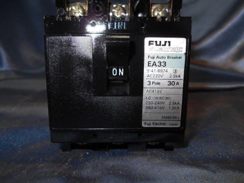 Fuji Electric (EA33) 30A Breaker Fuji Auto Breaker 3 Pole, Used takeout
