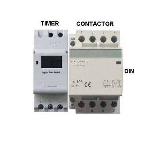 24 hr 7 day time switch no 60a   40a lighting contactor 120vac 4 pole din timer for sale