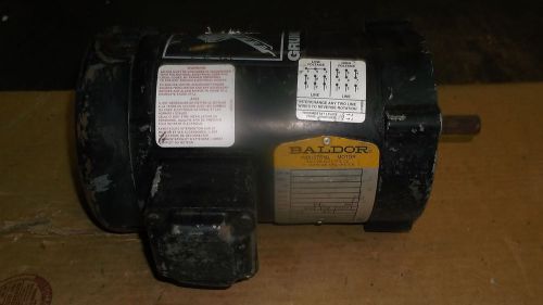 BALDOR IND.  3/4 HP MOTOR, FR 56C, RPM 3450, V 230/460, SN: W0110230571, USED