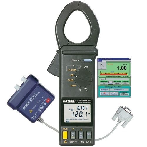Extech 382068 clamp meter power kit includes software for sale