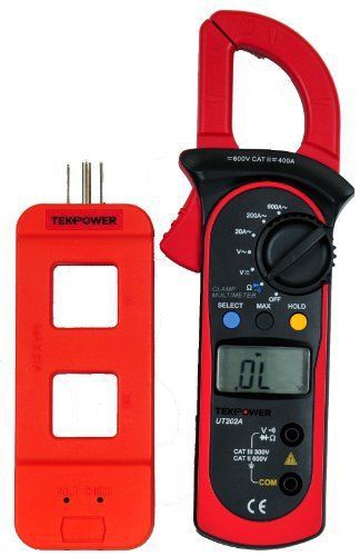 Tekpower 202A Auto-ranging AC 600 Amp Clamp Meter with Line Splitter