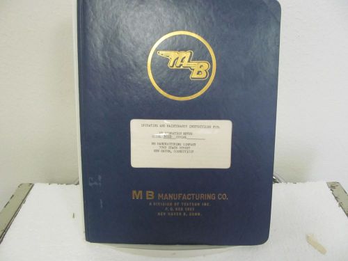 MB Mftr.  M1-B Vibration Meter Operating/Maintenance Instruction Manual w/schem