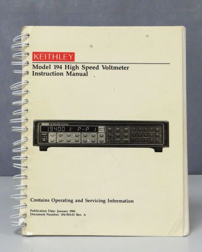 Keithley Model 194 High Speed Voltmeter Instruction Manual