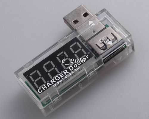 Transparent usb current tester detector ampere meter 3.5v-7v 3a precise for sale