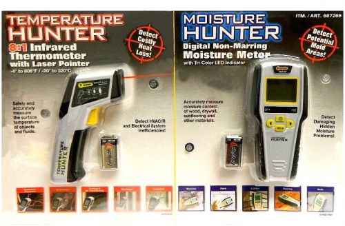 Mannix Hunter Moisture Meter and Digital Infrared Temperature Gun 2 Pack