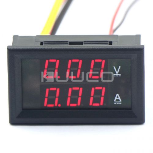 Red YB27VA DC Voltmeter/Ammeter LED 0-100V/5A Panel Amp Meter Digital Volt Gauge