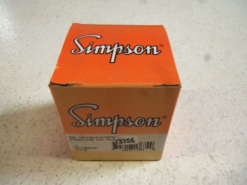 SIMPSON MODEL 2152 0-30 AC AMPERES 17672 PANEL METER *NEW IN BOX*