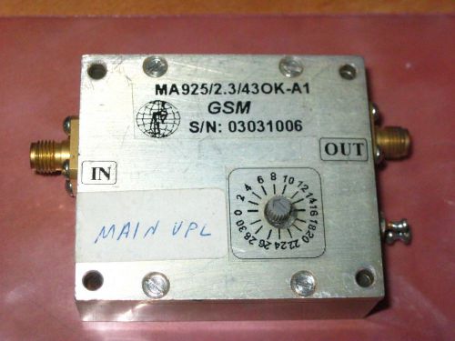 G-WAY MICROWAVE VARIABLE LMA AMPLIFIER GSM MA850/2.3/43OK-A1 700~1000 MHz SMA