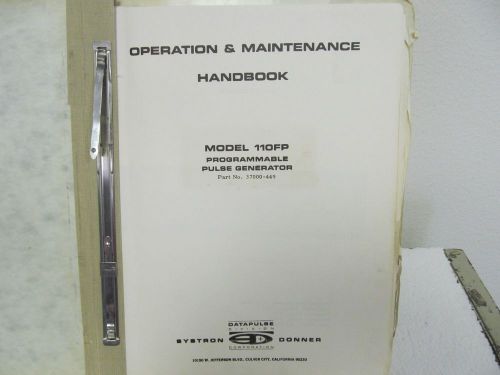 Datapulse 110FP Programmable Pulse Generator Operation-Maintenance Handbook
