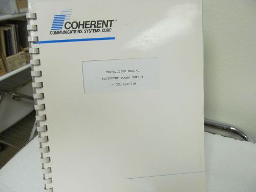 Coherent EQP-71B Power Supply Instruction Manual with schematic
