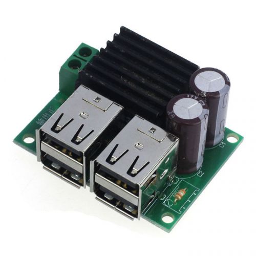 Car Step-Down Module DC 9-14V to 5V 4USB Power Charger for MP3 Phone Work Well