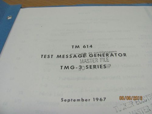 ATLANTIC MODEL TMG-3 SERIES: Test Message Generator - Instruction Manual # 16877