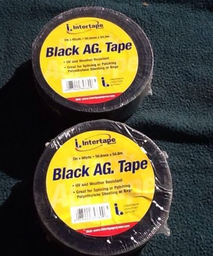 Intertape Brand Black AG. Tape              2&#034; X 60 Yards 2 Rolls New