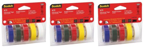 (3)3M Scotch 10457NA #35 Electrical Tape Value Pack Professional Quality