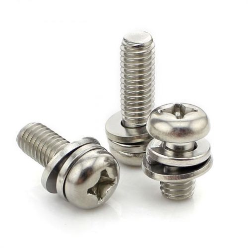 10pcs-50pcs round three combination screw m2.5 m3 m4 m5 m6 for sale