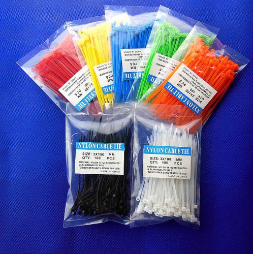 100pcs 3x100mm self-locking white nylon wire cable zip ties for sale