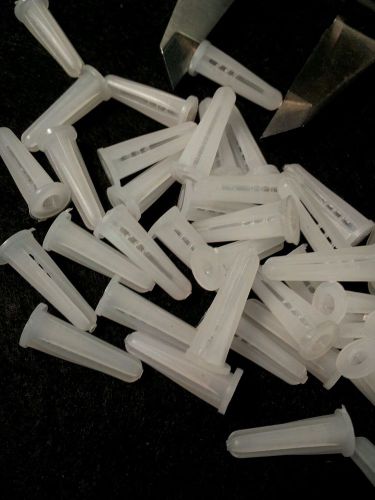 6 X 3/4 CLEAR/WHITE PLASTIC CONICAL WALL ANCHORS (34 BAGS OF 100 EA)