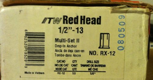 Red Head Concrete Anchors 1/2 In. -13 No.rx-12.   Qty 50
