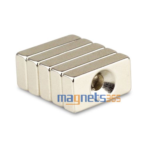 5pcs N35 Block Countersunk Rare Earth Neodymium Magnets 20 x 10 x 5mm Hole 5mm