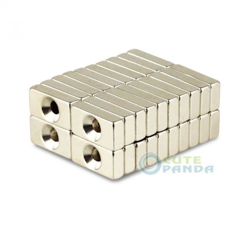 50pcs block n35 magnets 20 x 10 x 5mm counter sunk hole 5mm rare earth neodymium for sale